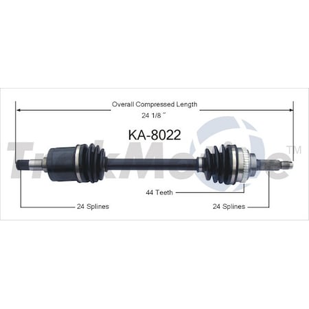 Surtrack Axle Cv Axle Shaft, Ka-8022 KA-8022